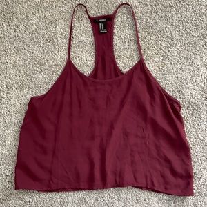 Forever 21 burgundy cropped blouse size small